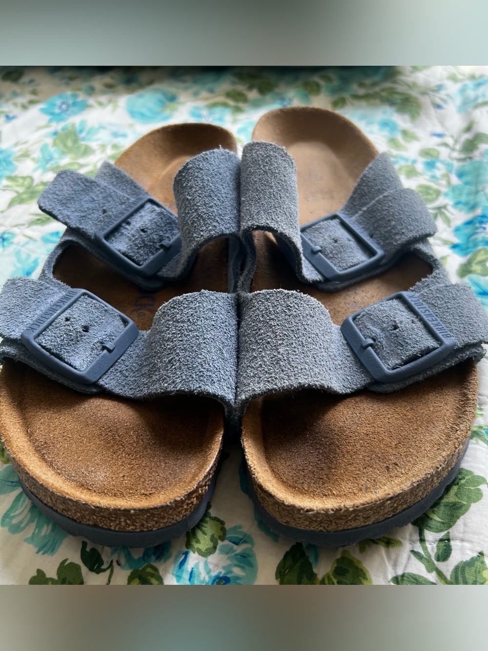 Birkenstock Blue Suede Arizona Sandals